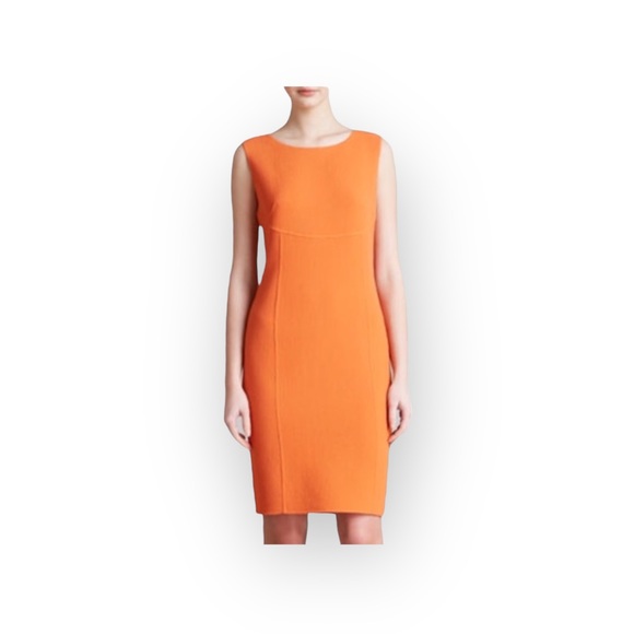 new Armani Collezioni ✦ Sleeveless Sheath Mini Dress ✦ Tangerine ✦ 4 US / 40 IT - Picture 14 of 16